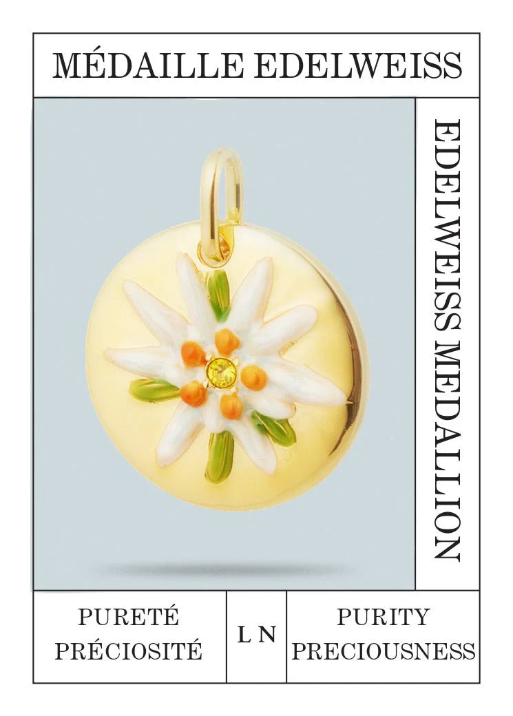 Pendentif Médaillon fleur d'Edelweiss, Pureté et Préciosité - Image 2