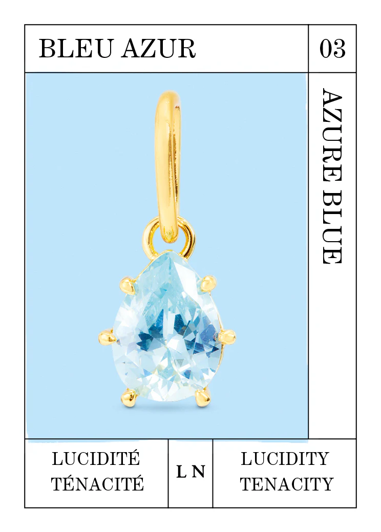 Pendentif pierre Bleu Azur, Lucidité et Ténacité - Mars - Image 2