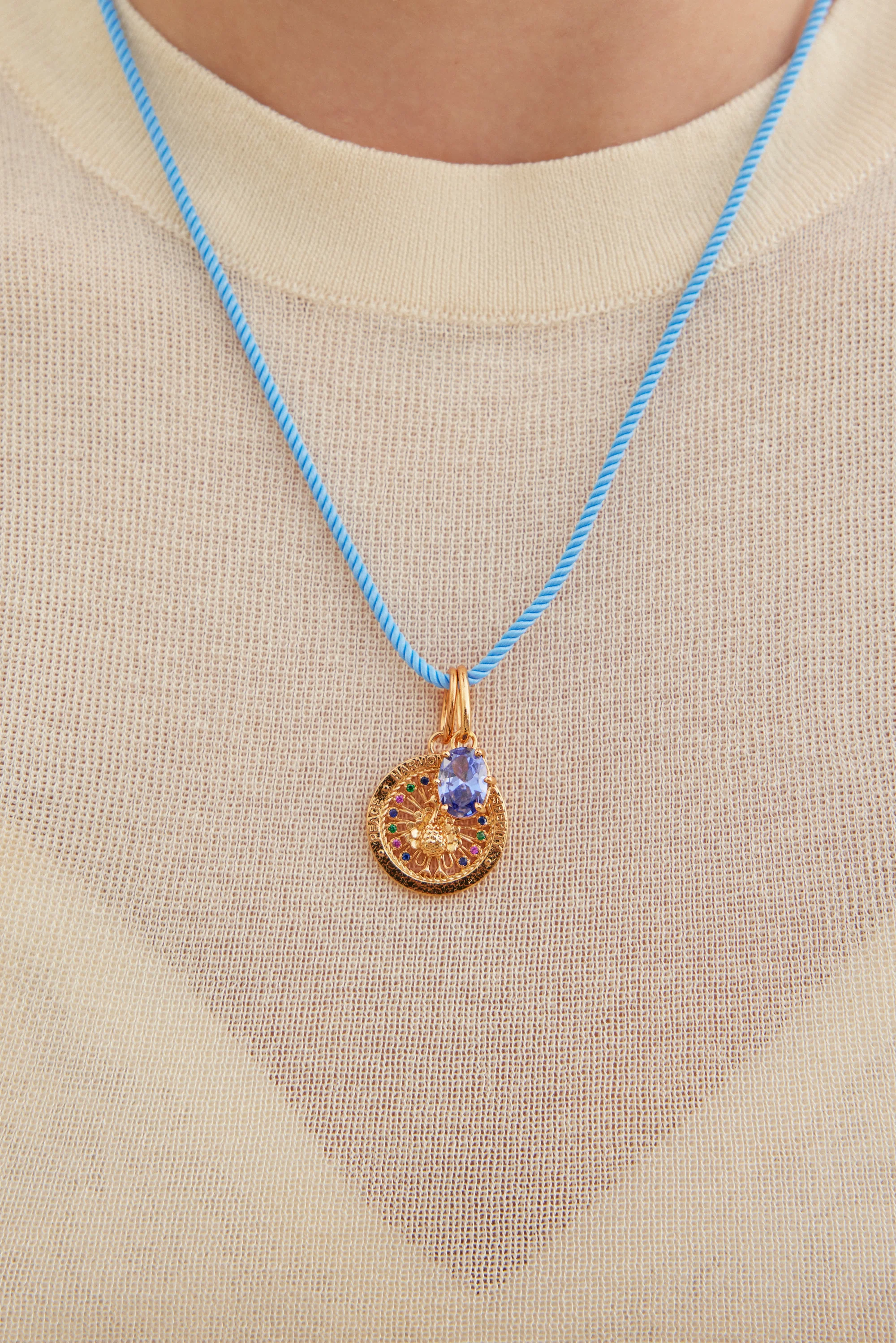 Pendentif pierre Bleu Azur, Lucidité et Ténacité - Mars - Image 3