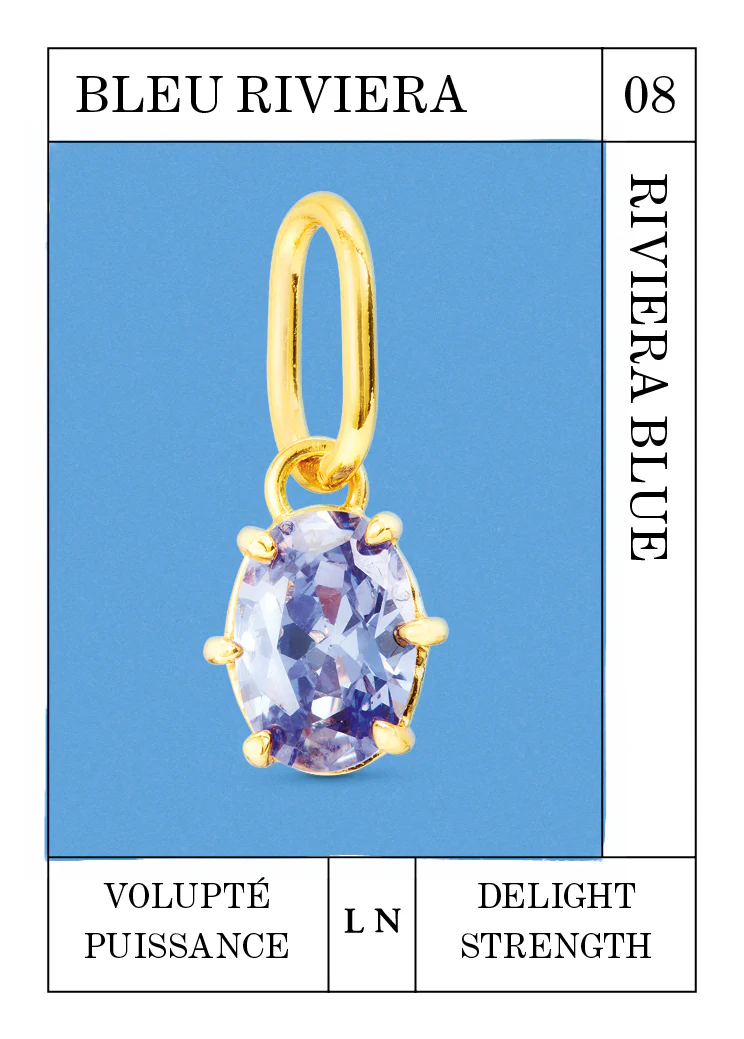 Pendentif pierre Bleu Riviera, Volupté et Puissance - Août - Image 2