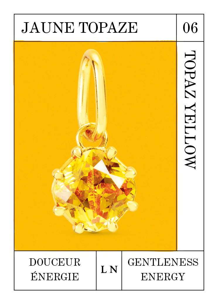 Pendentif pierre Jaune Topaze, Douceur et Énergie - Juin - Image 2