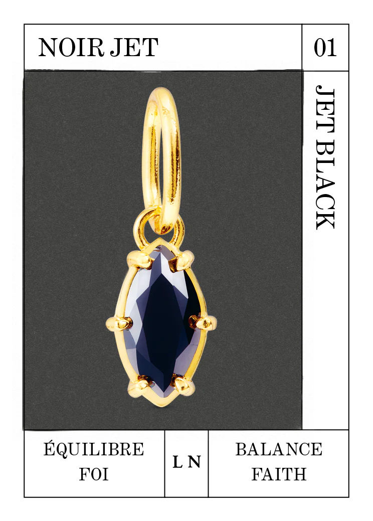 Pendentif pierre Noir Jais, équilibre et Foi - Janvier - Image 2