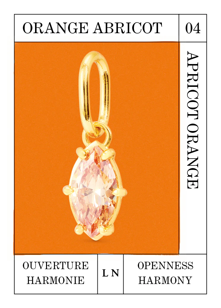 Pendentif pierre Orange Abricot, Ouverture et Harmonie - Avril - Image 2