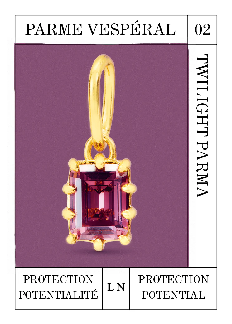Pendentif pierre Parme Crépusculaire, Protection et Potentialité - Février - Image 2
