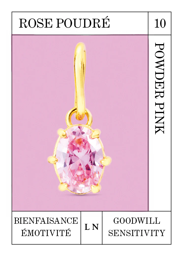 Pendentif pierre Rose Poudré, Bienfaisance et Émotivité - Octobre - Image 2