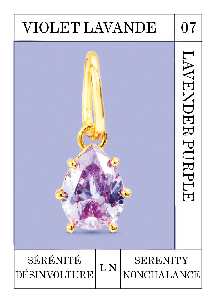 Pendentif pierre Violet Lavande, Sérénité et Désinvolture - Juillet - Image 2