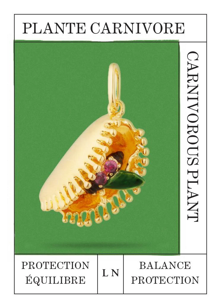 Pendentif Plante Carnivore dorée, Protection et Équilibre - Image 2