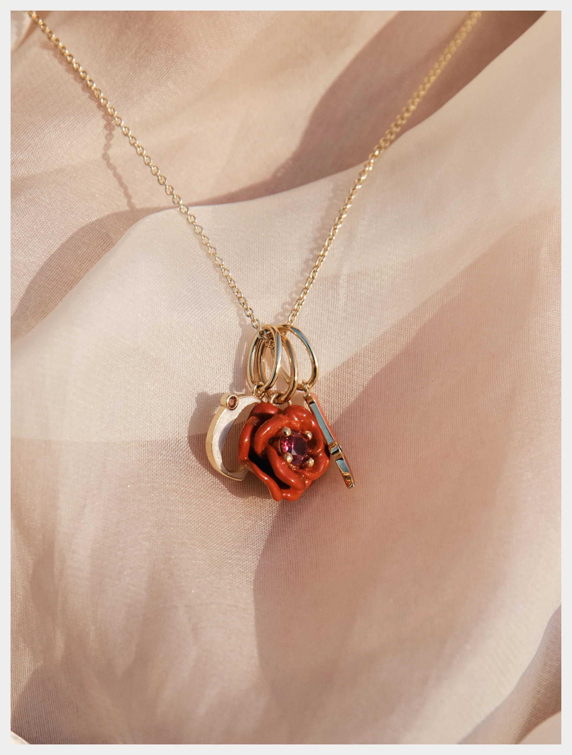 Pendentif rose rouge - Image 4