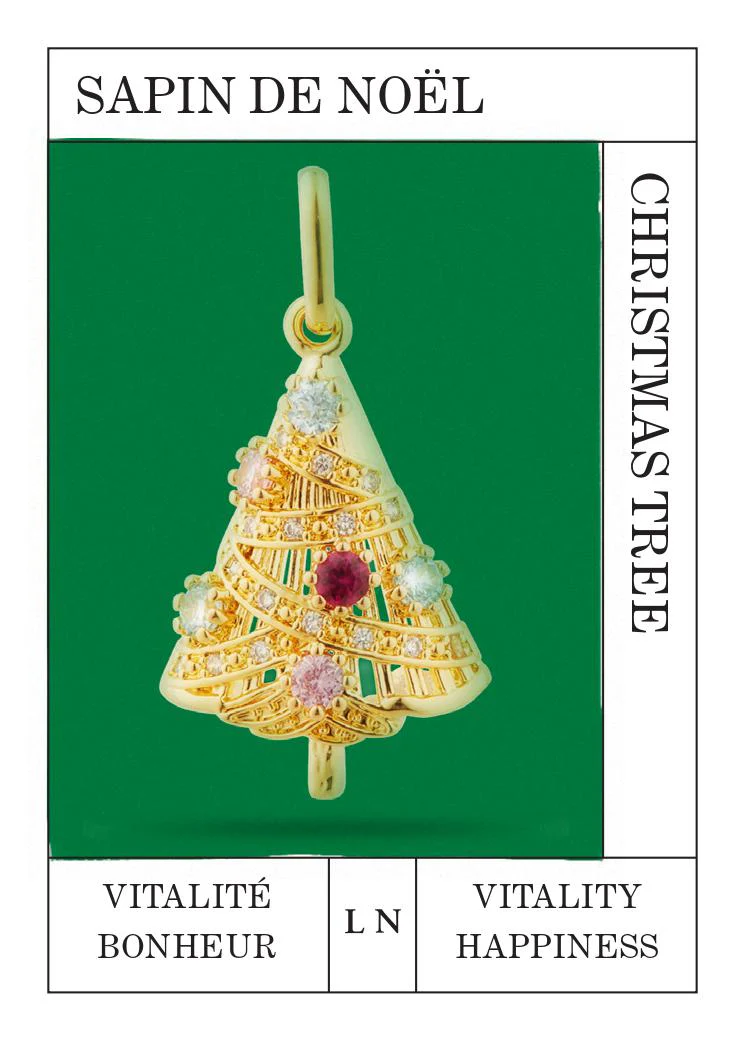 Pendentif Sapin de Noël doré, Vitalité et Bonheur - Image 2